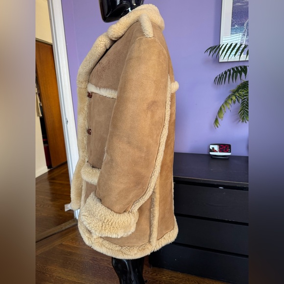 Saks Fifth Avenue brown shearling jacket coat Size 42 - Picture 7 of 17